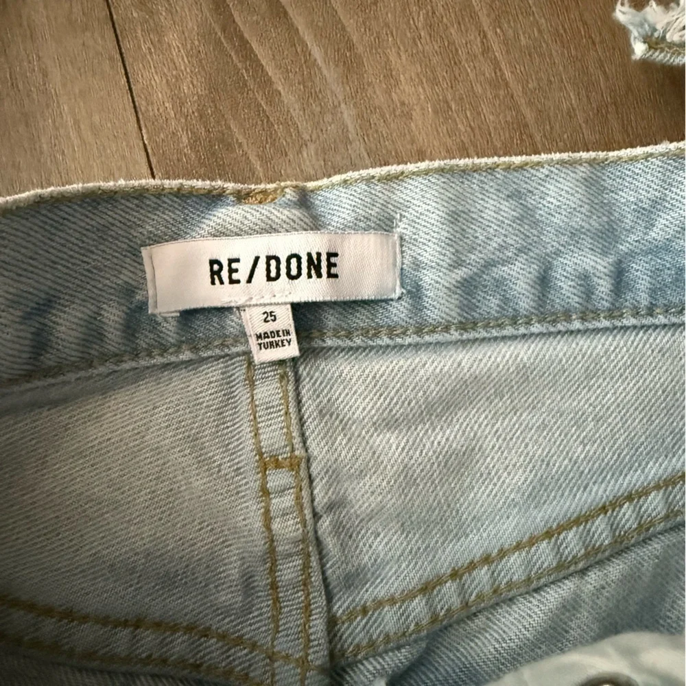 Re/Done Light Wash Distressed Straight-Leg Jeans - Picture 4 of 9